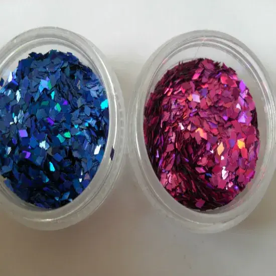 Sky Blue Glitter Laser Craft Decor Candle