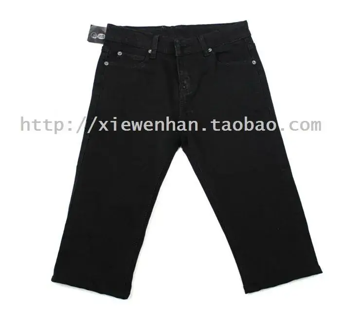 2021 Black Slim Cropped Jeans for Men