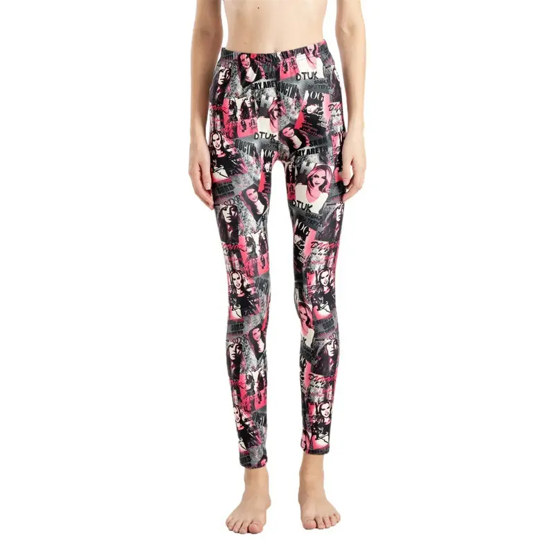 Black & White Printed Leggings with Milk Silk Flower Design