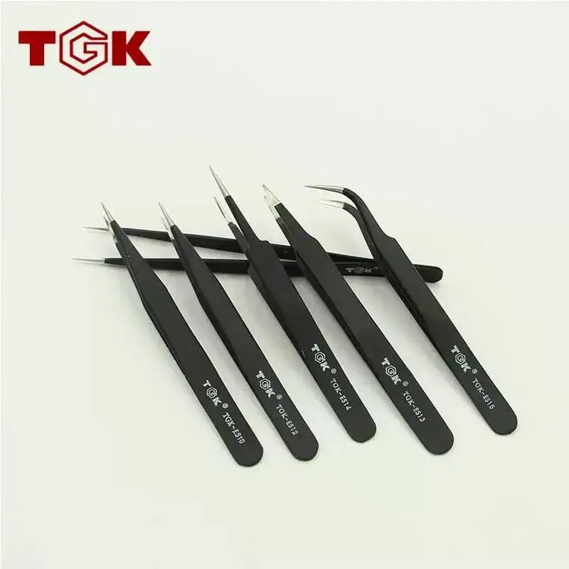 Anti-static curved tweezers stainless steel clip - Image 2