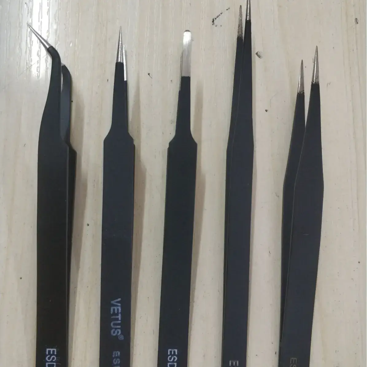 Anti-static curved tweezers stainless steel clip - Image 4