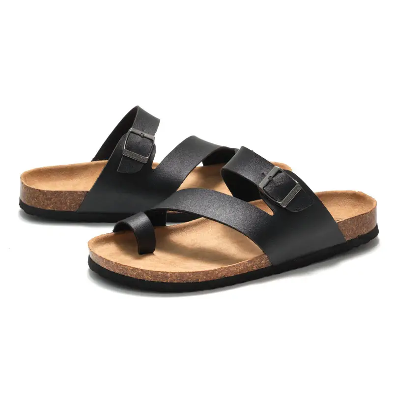 Couple Cork Slippers Men's Summer Flip-Flops Beach Sandals Korean Style Trendy Sandals Casual Flip-Flops