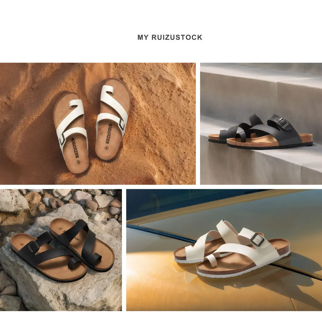 Couple Cork Slippers Men's Summer Flip-Flops Beach Sandals Korean Style Trendy Sandals Casual Flip-Flops — feature 3