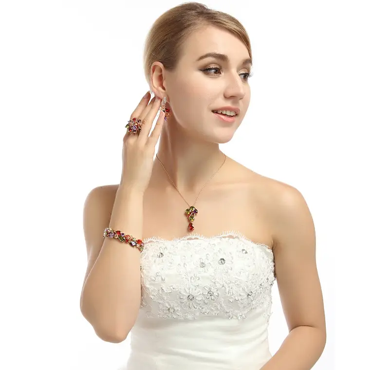 Rainbow Zircon Champagne Gold Bracelet 19cm