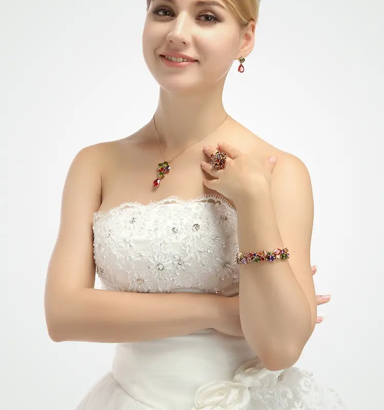 Rainbow Zircon Champagne Gold Bracelet 19cm — feature 10