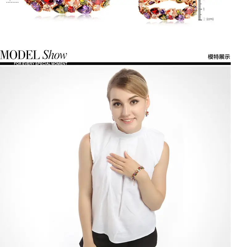 Rainbow Zircon Champagne Gold Bracelet 19cm — feature 3