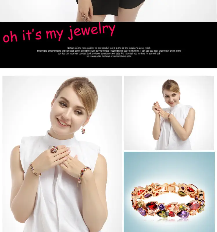 Rainbow Zircon Champagne Gold Bracelet 19cm — feature 4