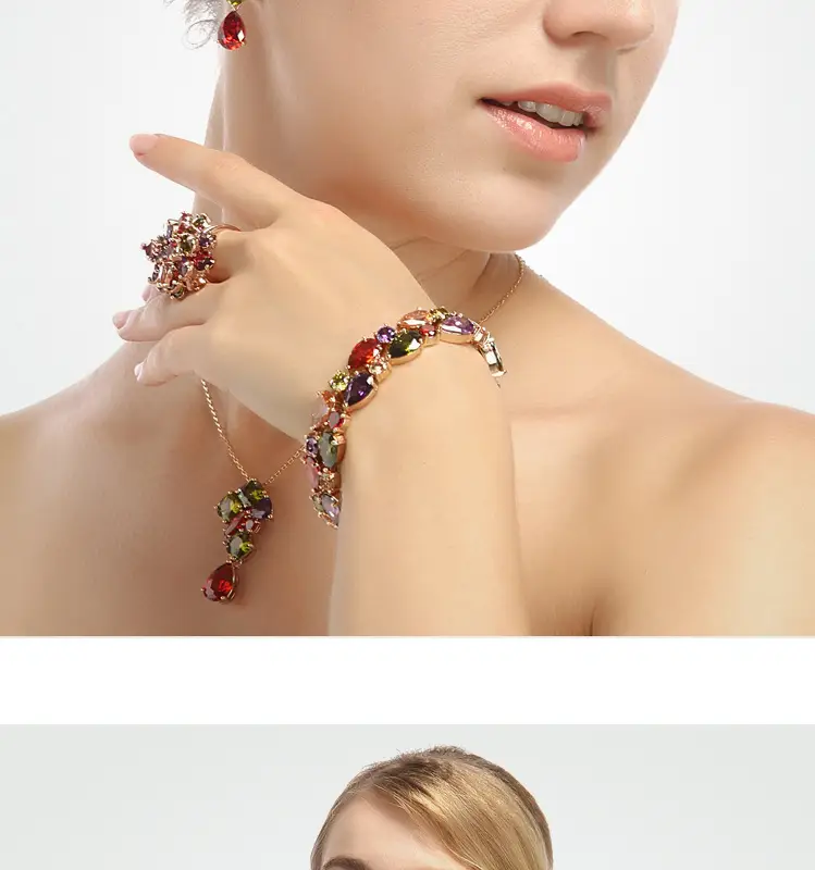 Rainbow Zircon Champagne Gold Bracelet 19cm — feature 9