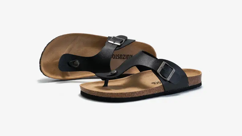 Men Cork Slippers Black Casual Summer Sandals — feature 20