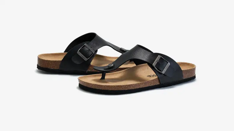 Men Cork Slippers Black Casual Summer Sandals — feature 21