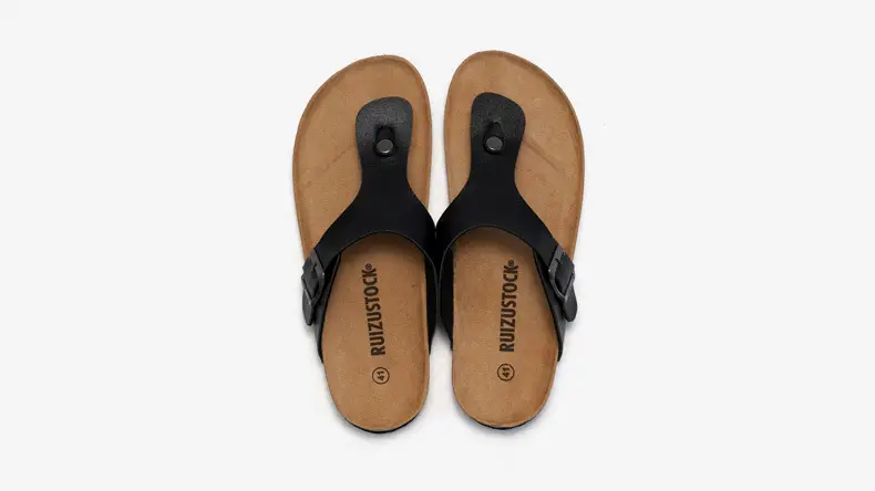 Men Cork Slippers Black Casual Summer Sandals — feature 23