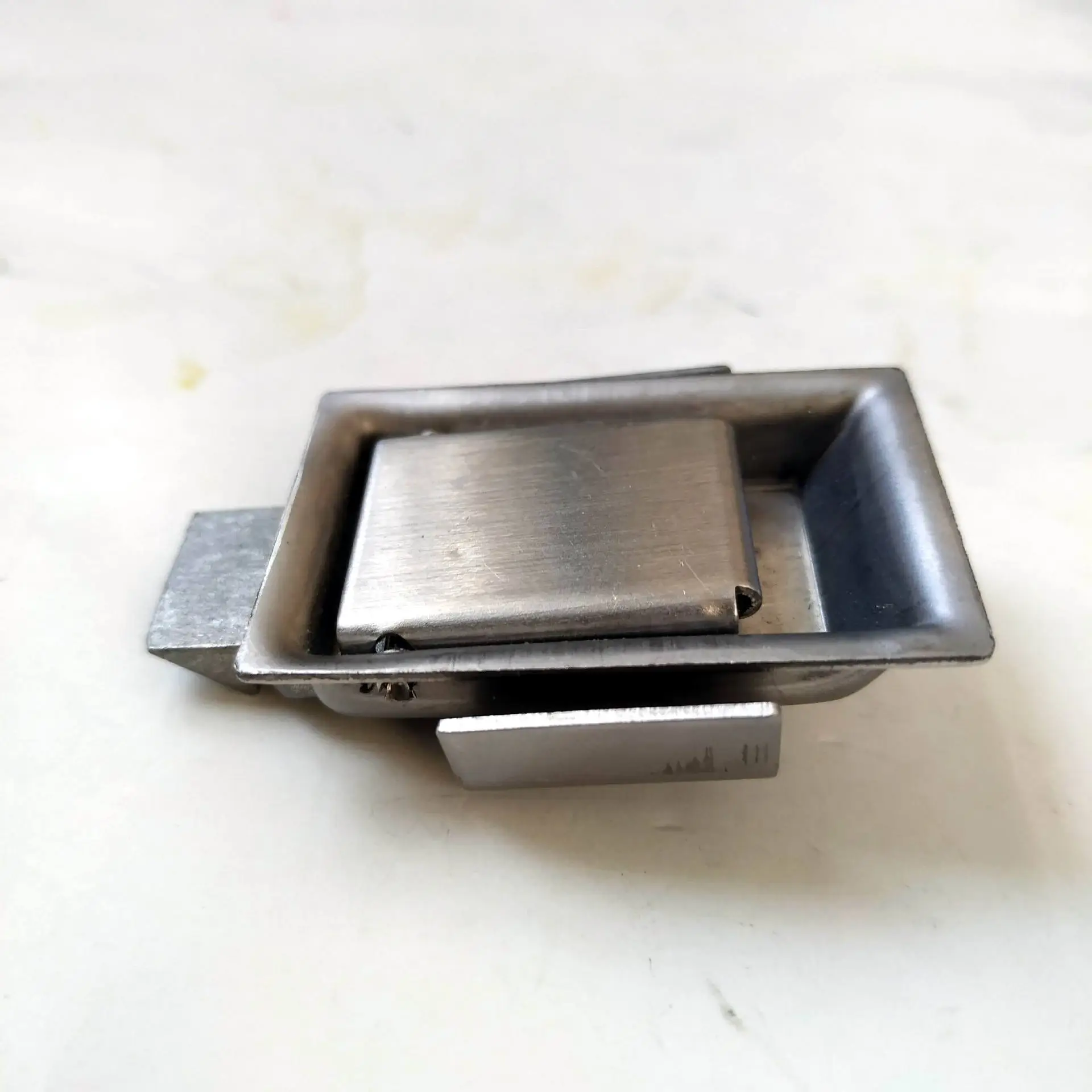 Flat Stainless Steel Handle Lock Small Square Lock Pull-Type Flat Lock with Stainless Steel Panel - Image 3