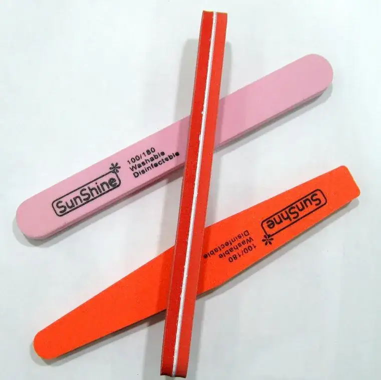 Cross-Border Nail Art Tools Fine Polish Sponge File Orange Pink - Image 4
