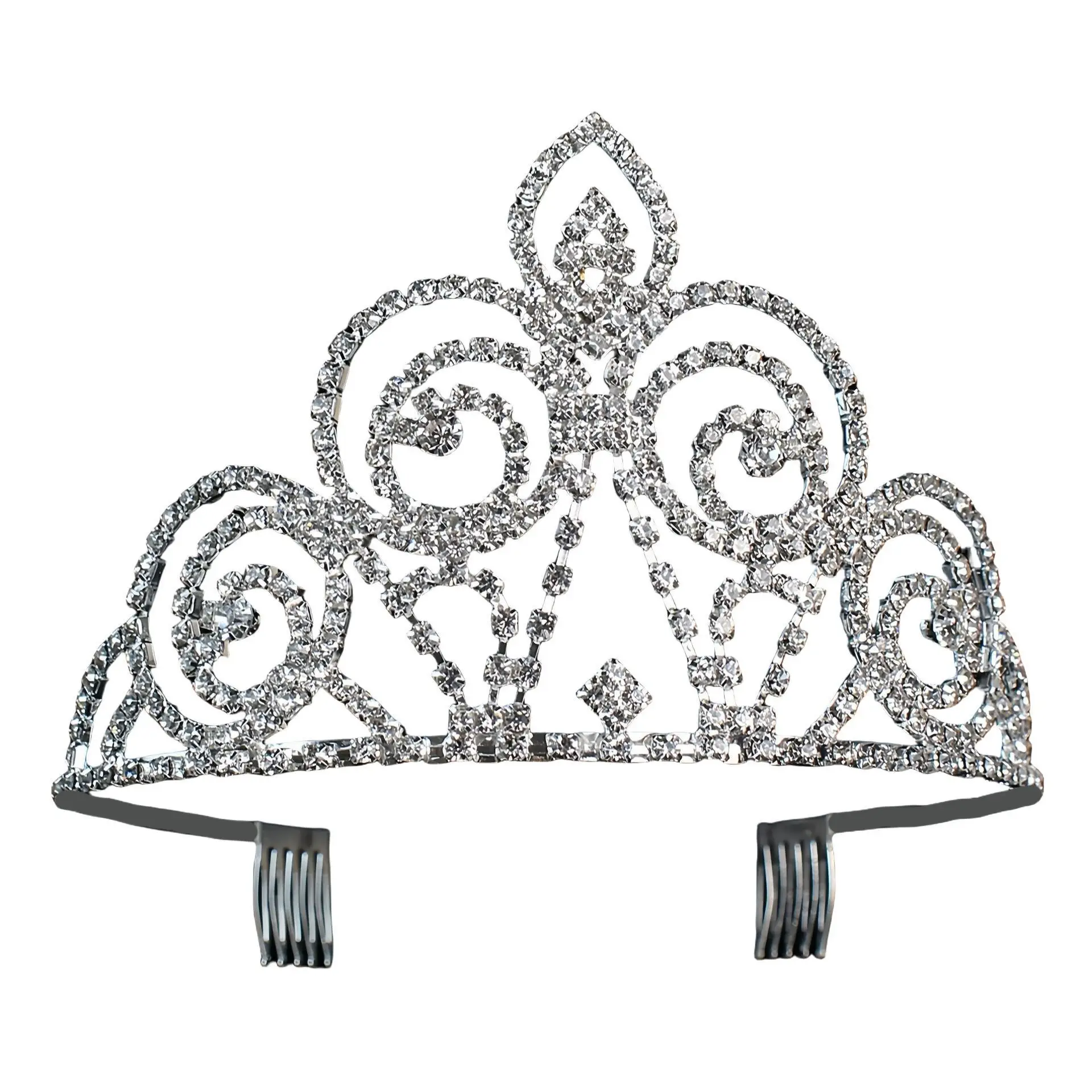 Korean Bridal Crown Silver Headdress for Wedding & Party