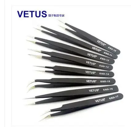 Vetus Anti-static Precision Tweezers 8-11cm Fine Tip