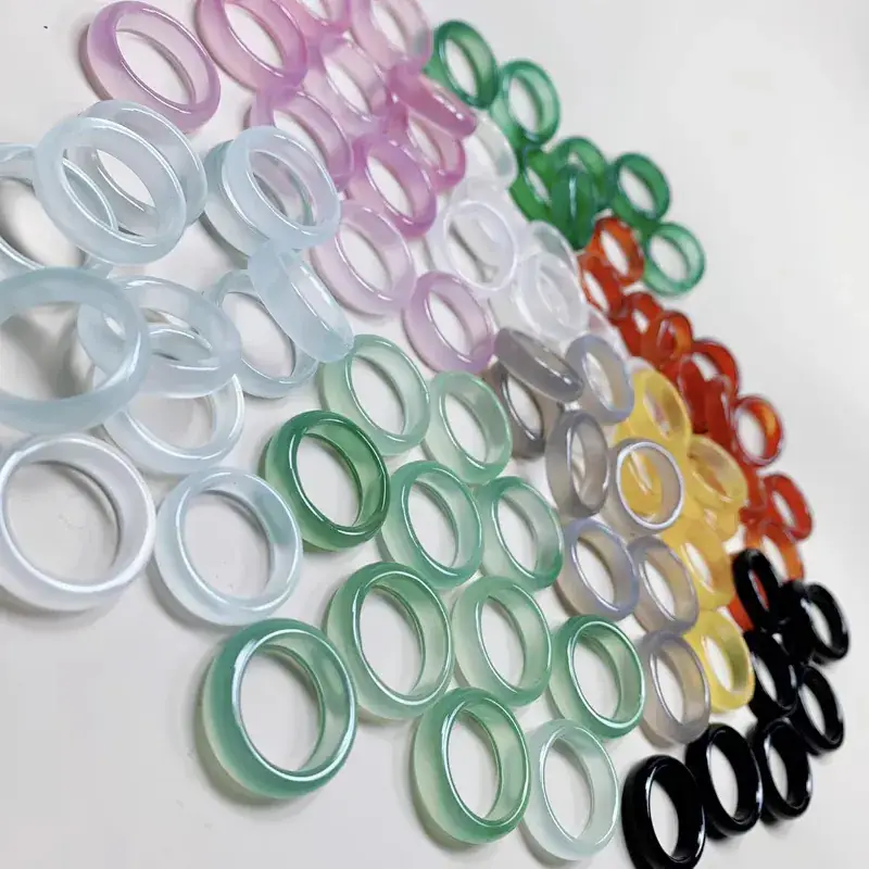 Natural Agate Rings for Couples Fashion Retro Accessories - Image 2