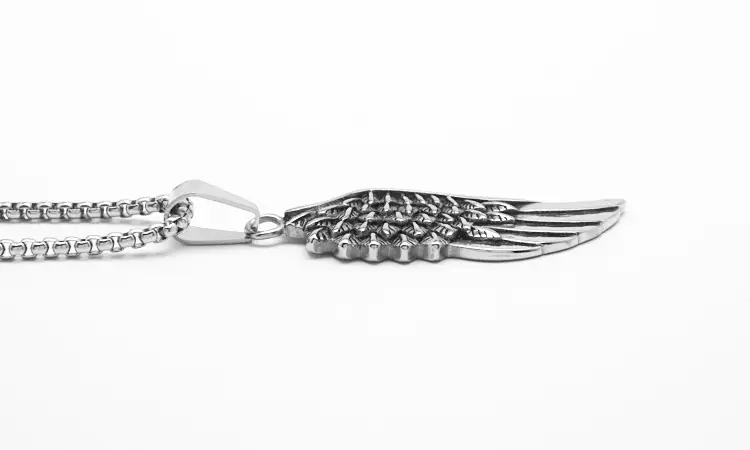 Cross-border European and American Retro Fashion Angel Wings Pendant Cast Wings Titanium Steel Necklace Punk Hip-hop Trendy Men All-match — feature 12
