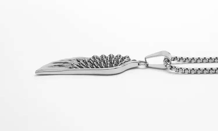 Cross-border European and American Retro Fashion Angel Wings Pendant Cast Wings Titanium Steel Necklace Punk Hip-hop Trendy Men All-match — feature 13