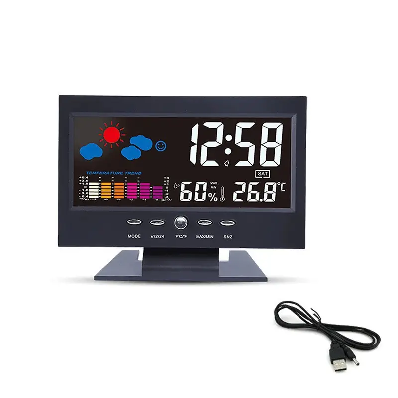 8082t LED Weather Clock with Temperature & Humidity Display - Image 7