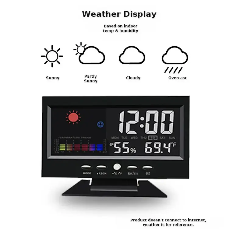8082t LED Weather Clock with Temperature & Humidity Display — feature 22