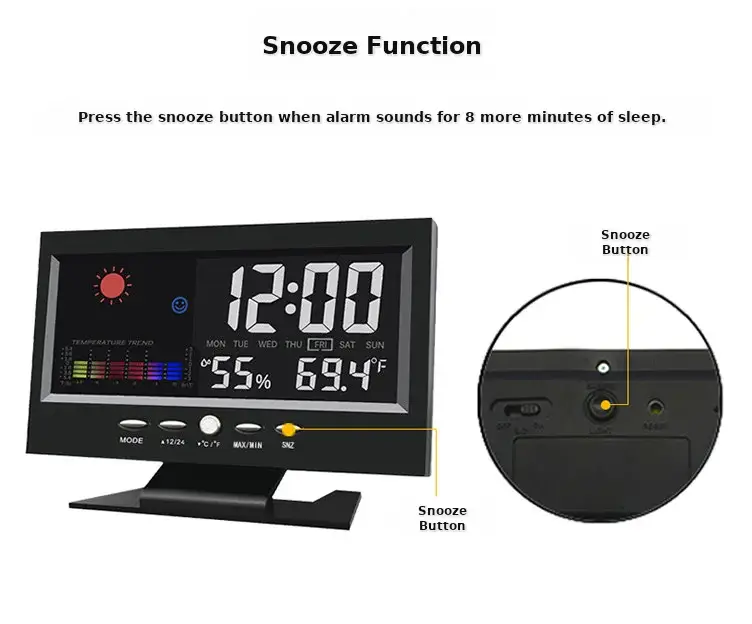 8082t LED Weather Clock with Temperature & Humidity Display — feature 25
