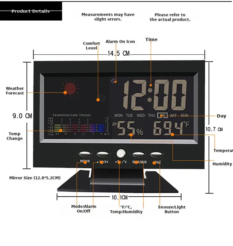 8082t LED Weather Clock with Temperature & Humidity Display — feature 26