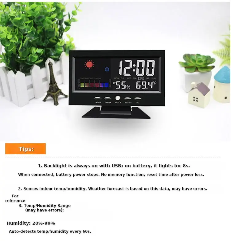 8082t LED Weather Clock with Temperature & Humidity Display — feature 30