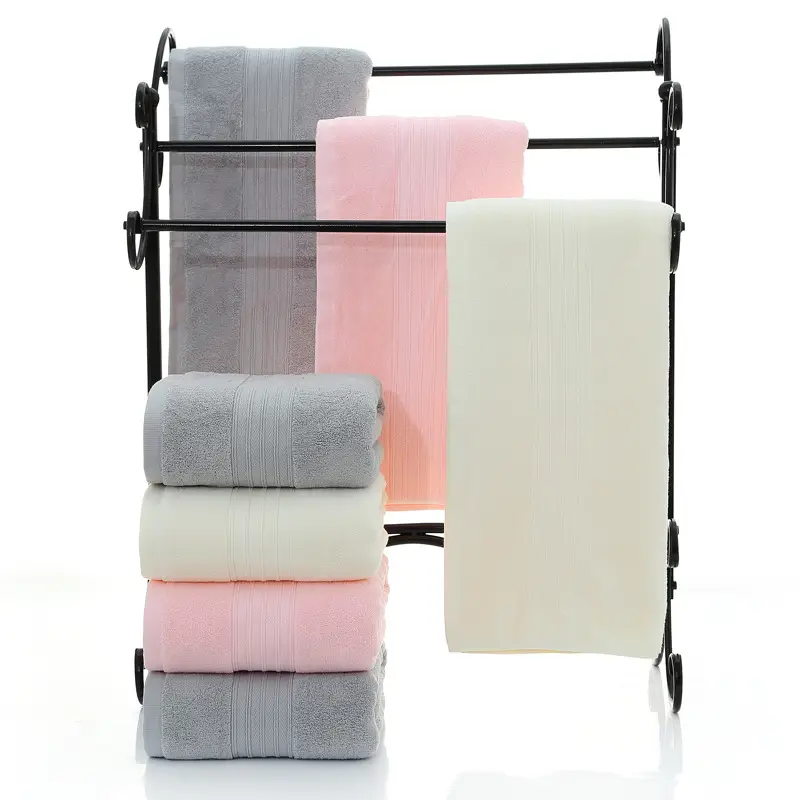 Cotton Bath Towel 380g Gray Absorbent Soft - Image 27