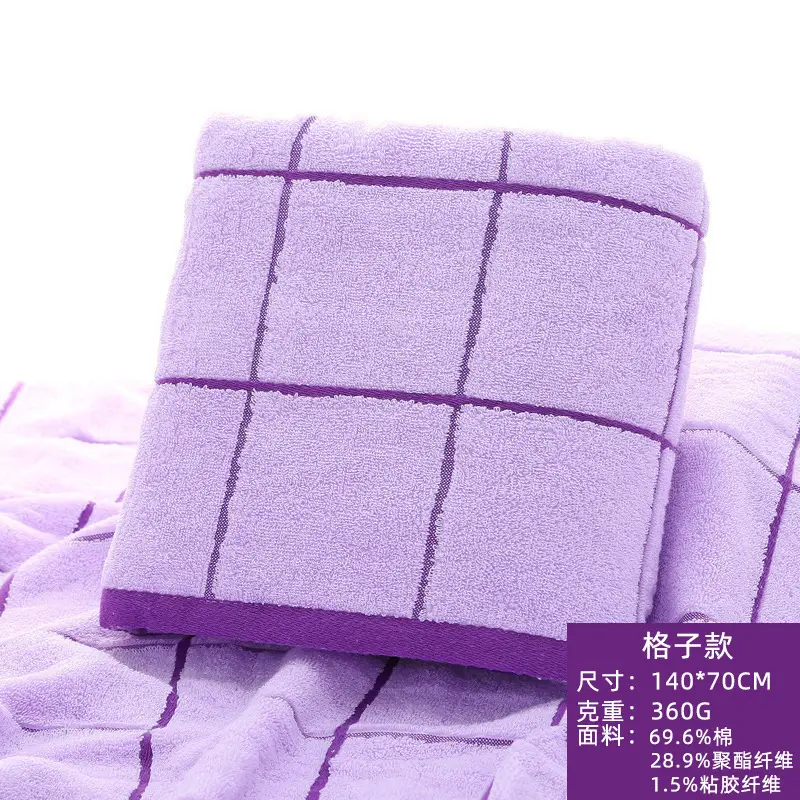 Cotton Bath Towel 380g Gray Absorbent Soft - Image 7