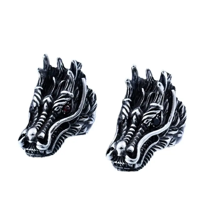Titanium Steel Dragon Ring for Men with Red Eye - Image 7