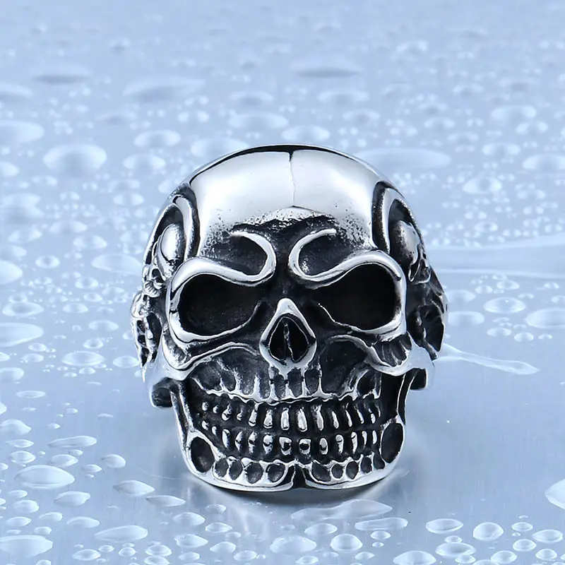Beier Skull Ring Titanium Steel Men's Ring Punk Design