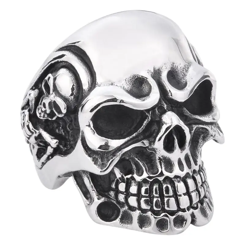 Beier Skull Ring Titanium Steel Men's Ring Punk Design