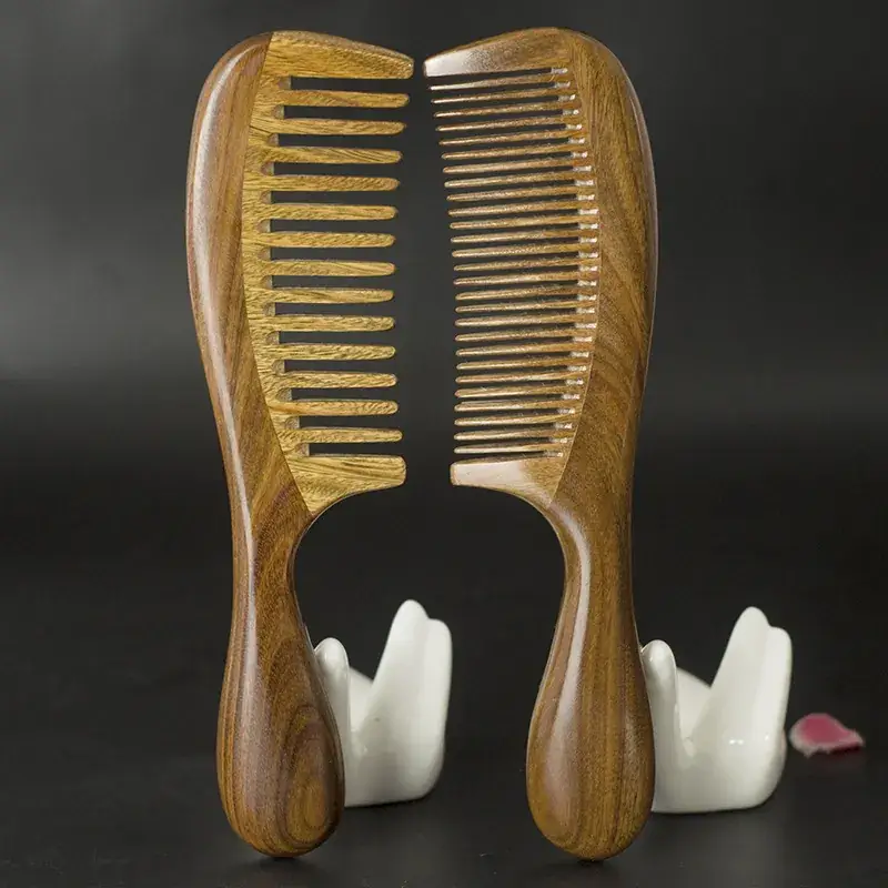 Green Sandalwood Hair Comb for Long Hair - Image 10
