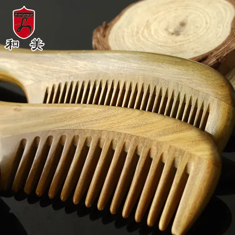 Green Sandalwood Hair Comb for Long Hair - Image 11