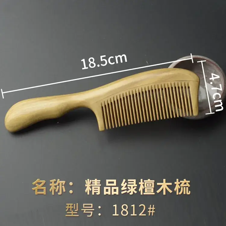 Green Sandalwood Hair Comb for Long Hair - Image 6