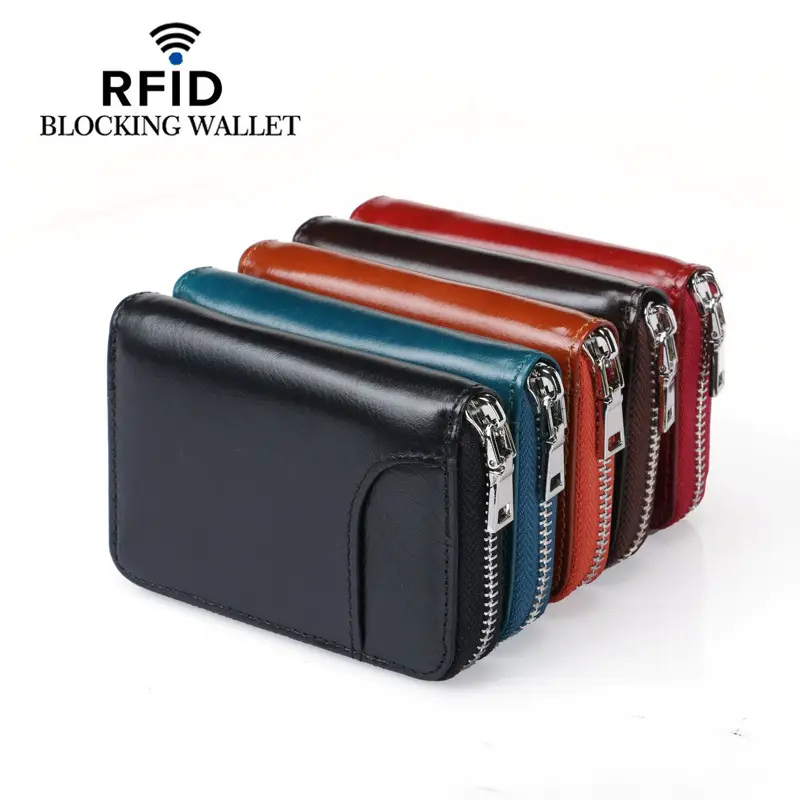 Genuine Leather Card Holder Short Rfid Multi-Card Slot Accordion Card Holder for Men and Women - Image 4