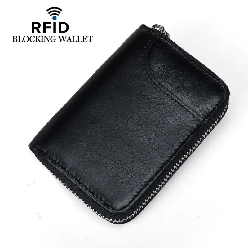Genuine Leather Card Holder Short Rfid Multi-Card Slot Accordion Card Holder for Men and Women - Image 6