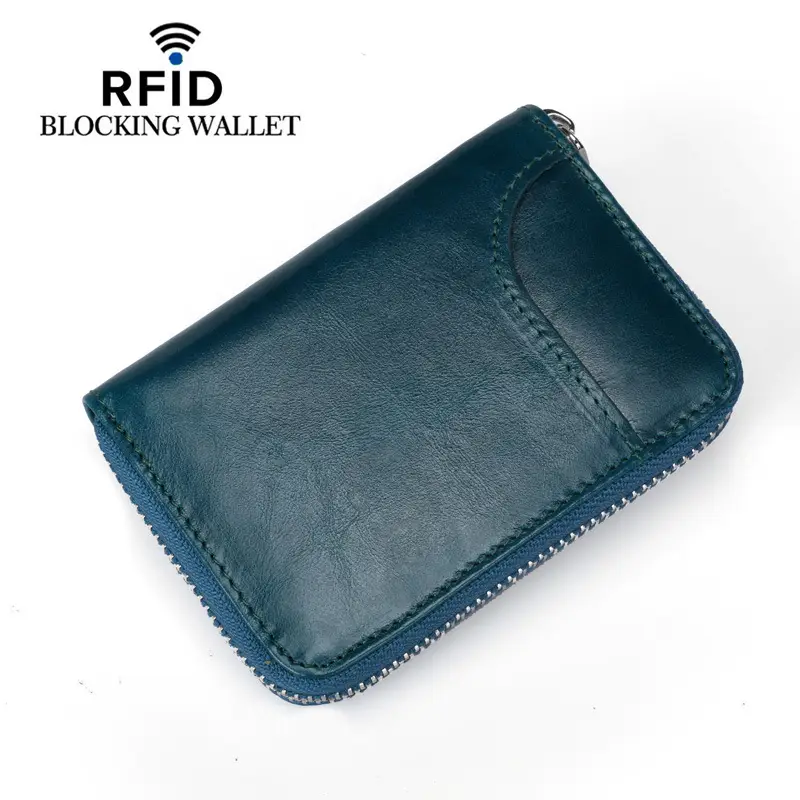 Genuine Leather Card Holder Short Rfid Multi-Card Slot Accordion Card Holder for Men and Women - Image 7