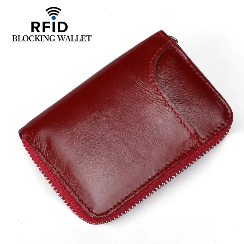 Genuine Leather Card Holder Short Rfid Multi-Card Slot Accordion Card Holder for Men and Women - Image 2