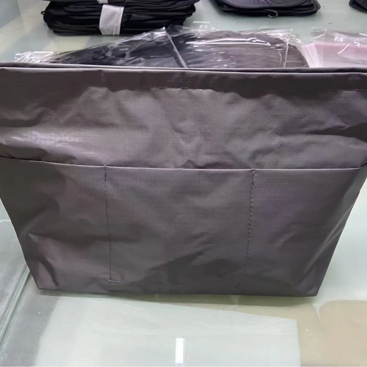 Extra Large Rigid Oxford Cloth Bag Medium Bag Internet Popular Storage Bag Cosmetic Bag Tote Bag Inner Bag Double Zipper - Image 11