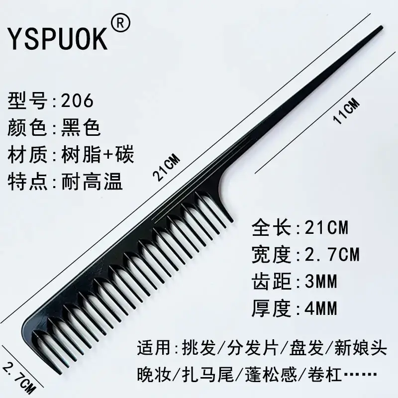 Stainless Steel Hair Comb 211cm Red - Image 33
