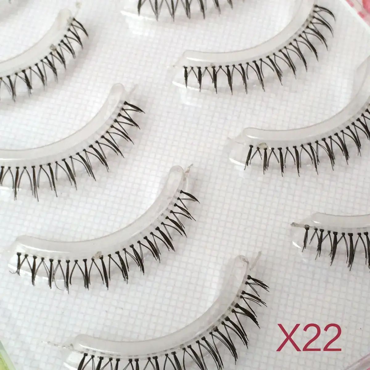 Japanese Handmade False Eyelashes X22 3mm Transparent Stem