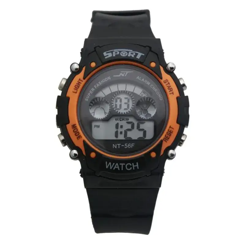 Kids Sports Digital Watch Green LED Display