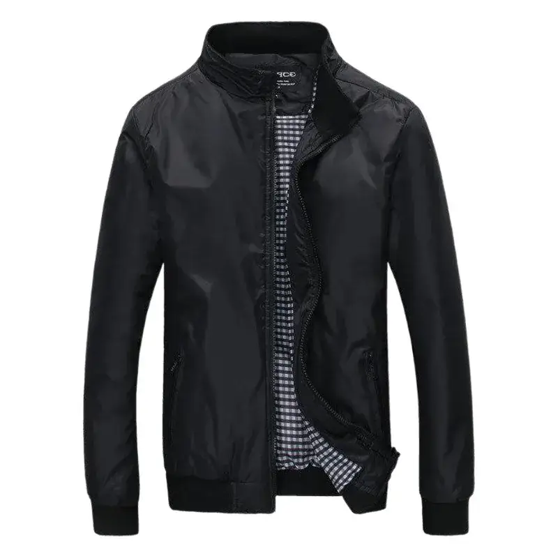 Men's Navy Blue Slim Fit Jacket with Collar