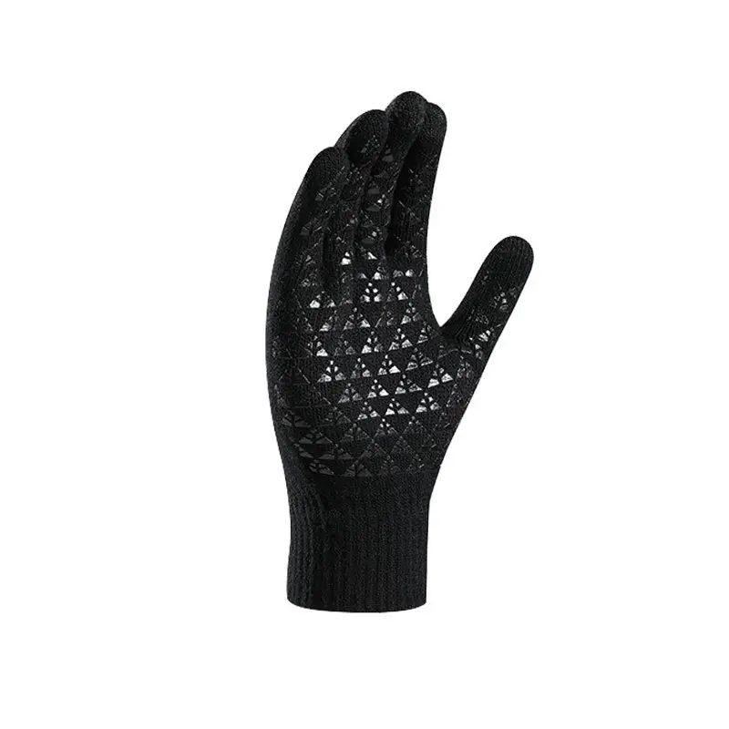 Winter Touch Screen Knitted Gloves Black Fleece Lined - Image 9