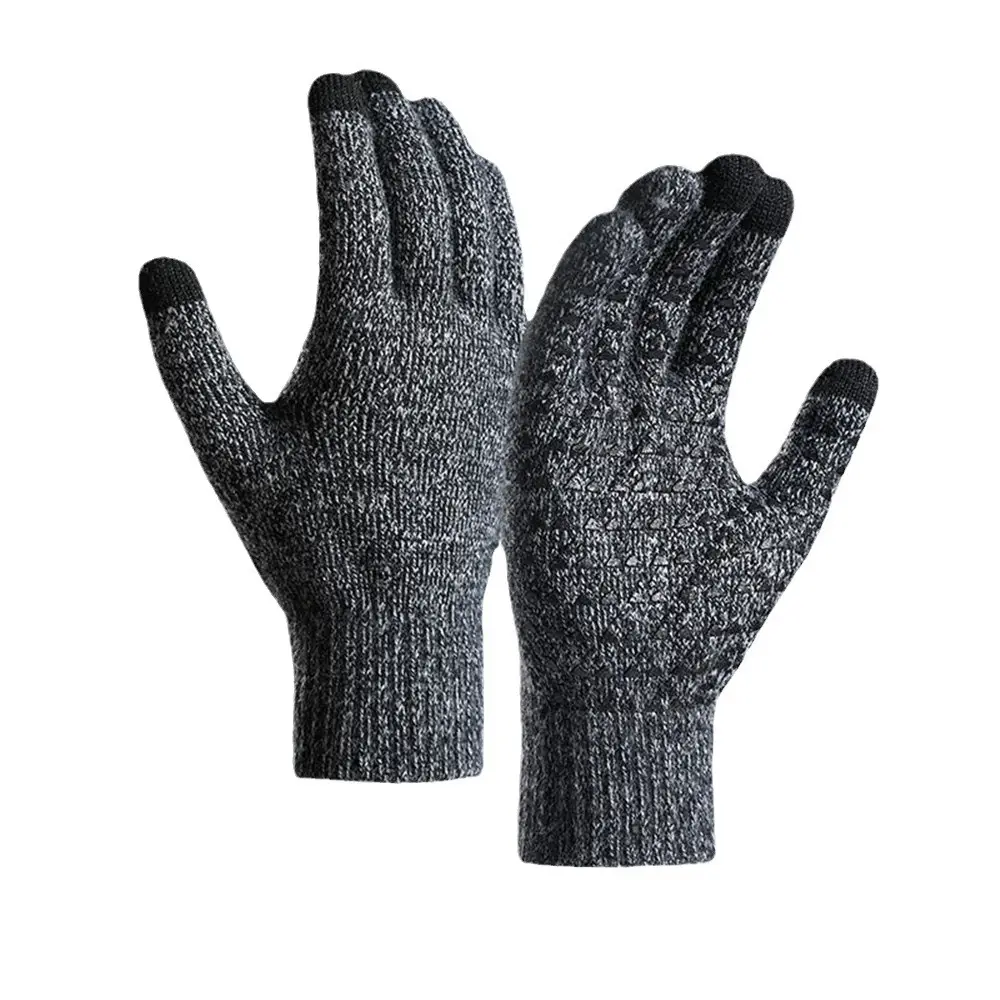 Winter Touch Screen Knitted Gloves Black Fleece Lined - Image 11