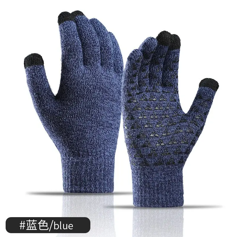 Winter Touch Screen Knitted Gloves Black Fleece Lined - Image 6