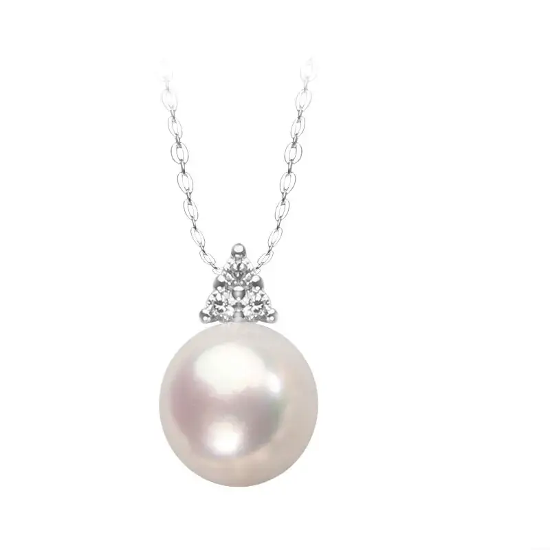Freshwater Pearl Pendant 9-10mm White Pink Purple - Image 5