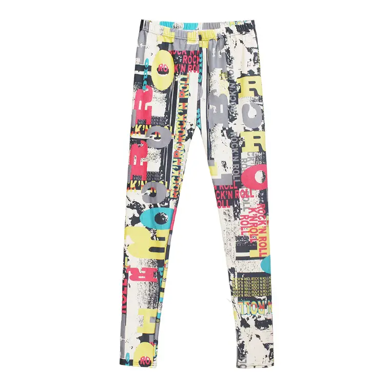 Women Printed Striped Leggings Slimming Yoga Cropped Pants