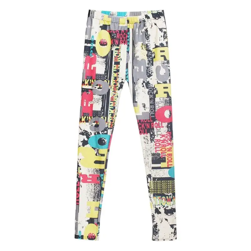 Women Printed Striped Leggings Slimming Yoga Cropped Pants